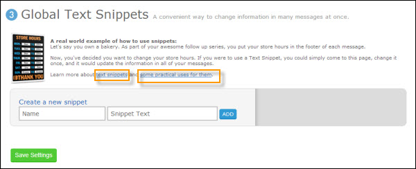 global-text-snippets Create A New List In Aweber